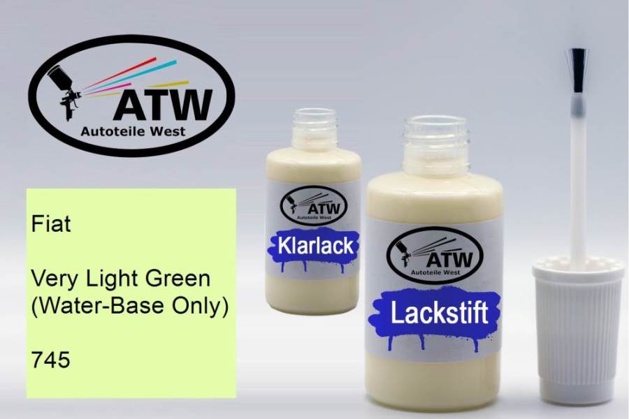 Fiat, Very Light Green (Water-Base Only), 745: 20ml Lackstift + 20ml Klarlack - Set, von ATW Autoteile West.